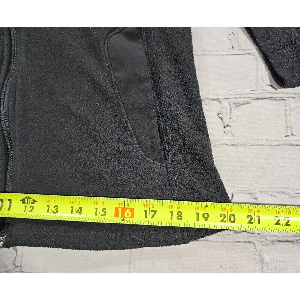 North Face Jacket Black Fleece Full Zip Up Long Sleeve Logo WOMENS SIZE M